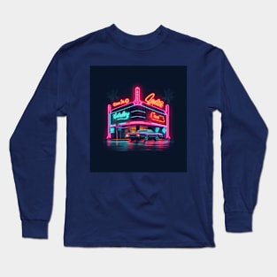 Neon Cruise: Classic Cars and Retro Delights Long Sleeve T-Shirt